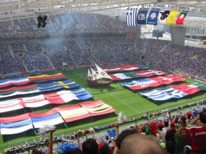 La cerimonia d'apertura di Euro 2004.