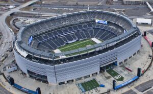 Vista aerea del MetLife Stadium di East Rutherford, sede della finale del Mondiale 2026