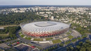 Vista aerea dello Stadio Nazionale di Varsavia, casa della nazionale polacca