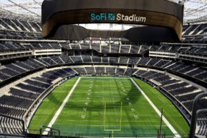 Interno del SoFi Stadium di Los Angeles, sede del quarto di finale Spagna-Belgio al Mondiale 2026