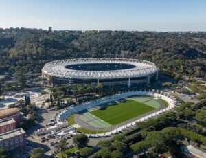 Stadio Olimpico di Roma visto da dietro lo Stadio dei Marmi, sede storica delle partite della Nazionale italiana in attesa del nuovo CT Italia
